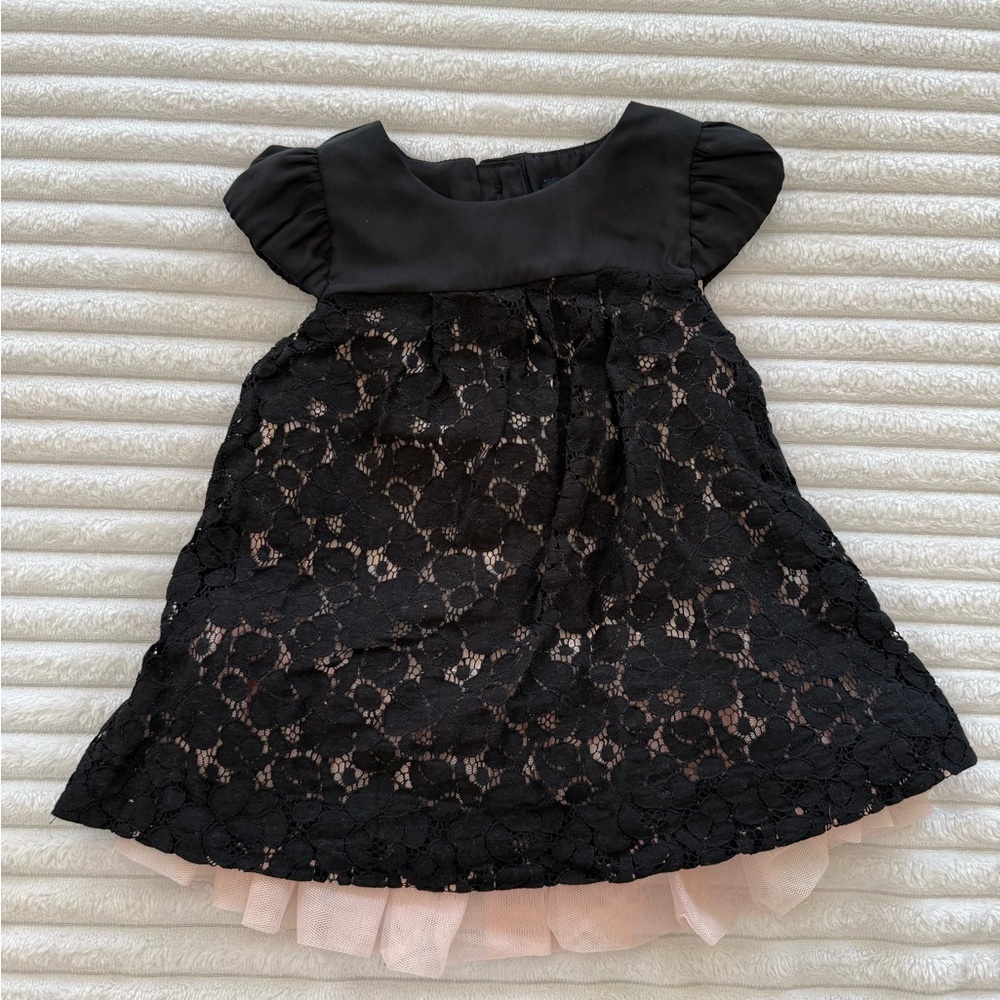 GAP Black Lace Kids Dress with Pink Underskirt